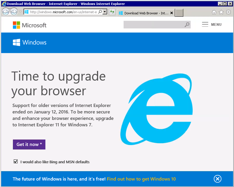 Prevent The New End Of Life Upgrade Notification For Internet Explorer Gpo Registry Setting Apps Desktops And Virtualization