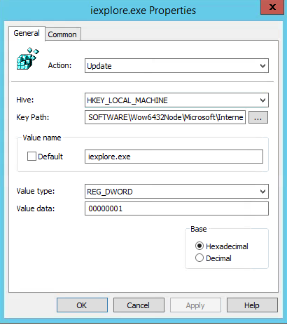 IE 11 Wow6432 GPP Registry Setting to Block 72 hour window