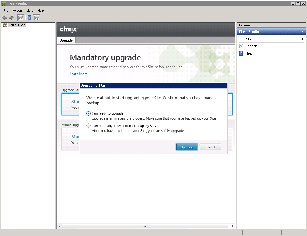 Citrix XenDesktop and XenApp 7.8 DDC Upgrading Site Im Ready