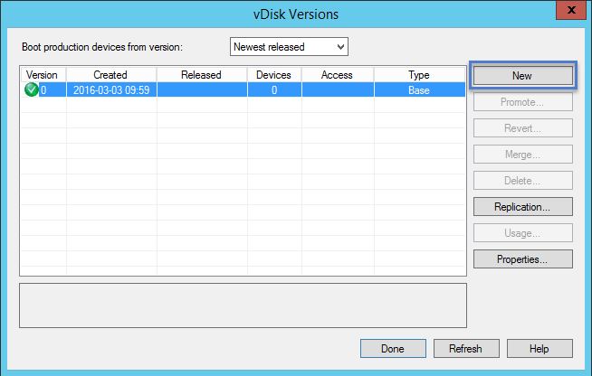 Citrix Provisioning Services 7.8 Deleted vDisk New Creation
