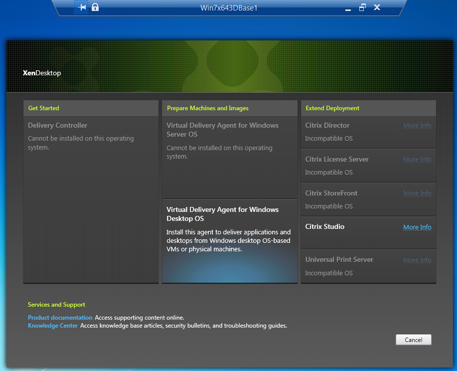 Citrix XenDesktop 7.8 VDA Setup OS Select
