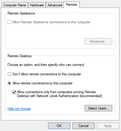 Enable Remote connections