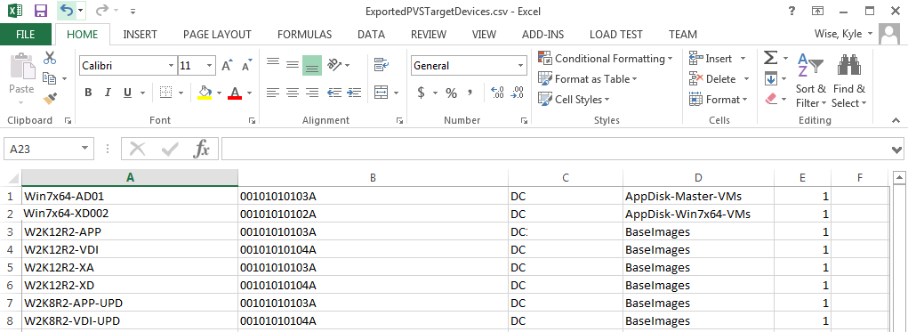 Exported File Target Devices from SQL DB